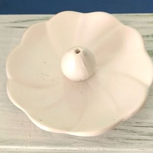 White Flower Ceramic Incense Holder or jewelry holder